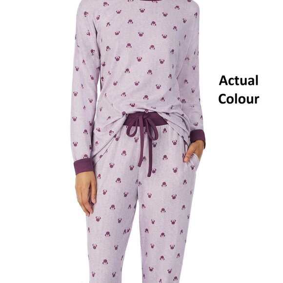 Disney 2-Piece Pajama Set Minnie Mouse Purple Cozy Women's Size XL - Picture 2 of 13